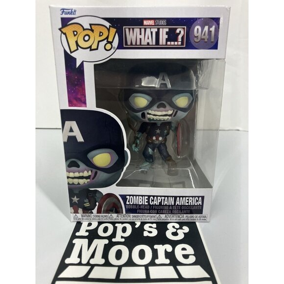 Funko Pop! Marvel What If: Zombie Captain America 941 Vinyl Figure - Picture 2 of 10